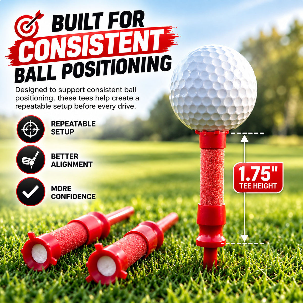 dht™⭐Exploding Golf Tees – 1.75" Reaction Tees with Snap & Smoke Effect