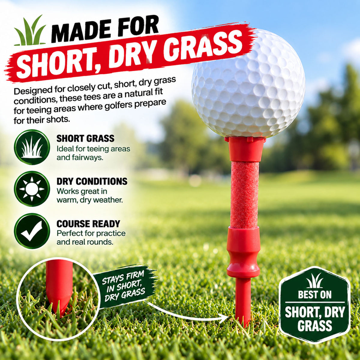 dht™⭐Exploding Golf Tees – 1.75" Reaction Tees with Snap & Smoke Effect