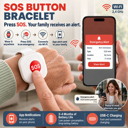 🚑 SOS Emergency Bracelet with Button for Seniors