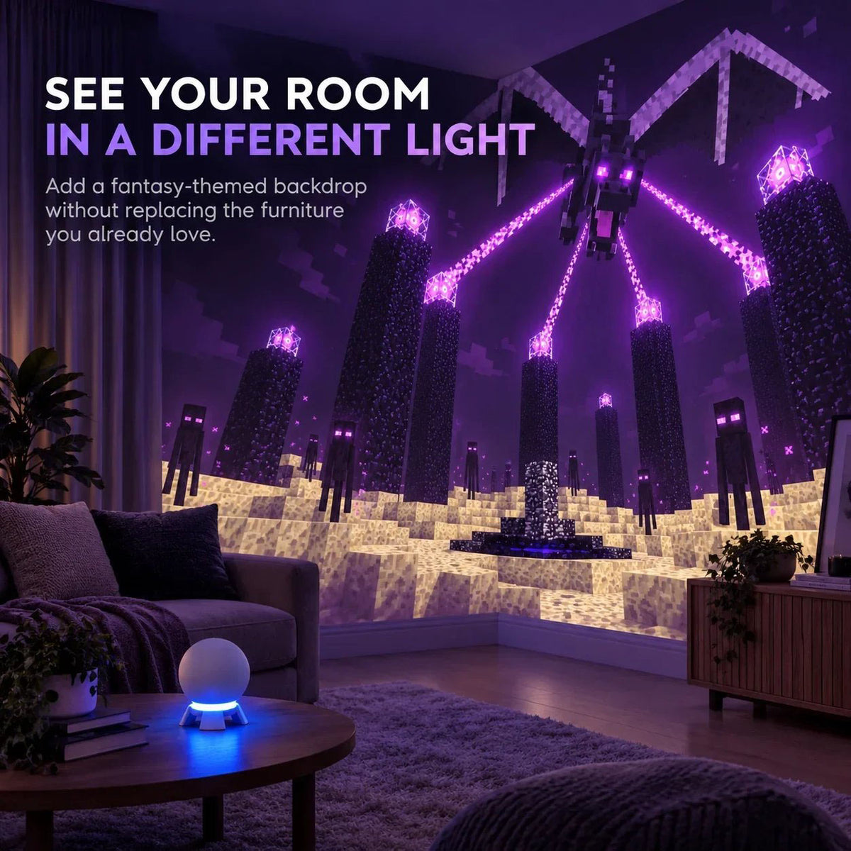 🎮 Pixel Fantasy Scene Projector – Ambient Decor for Gaming Rooms