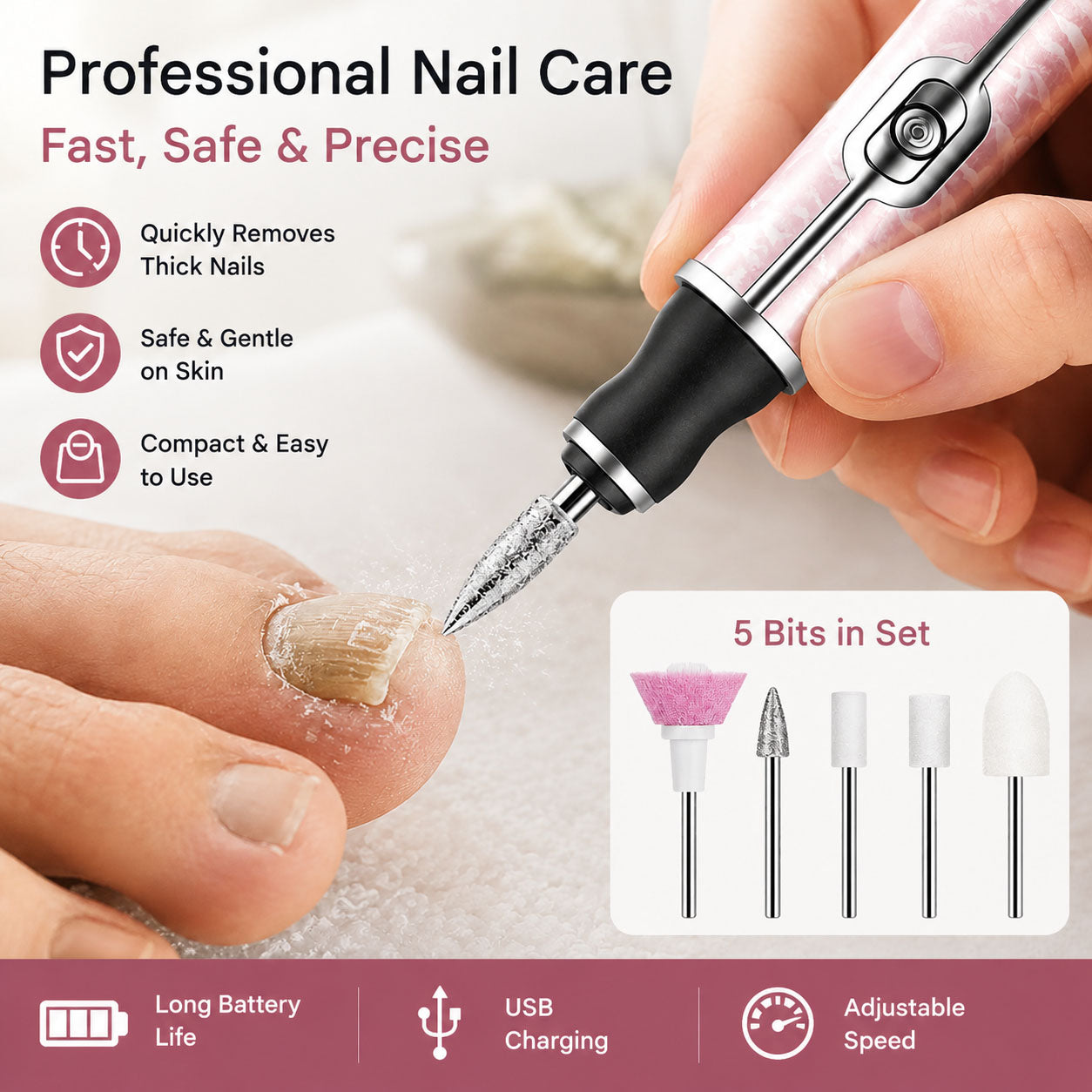 Electric Nail File for Professional Nail Care