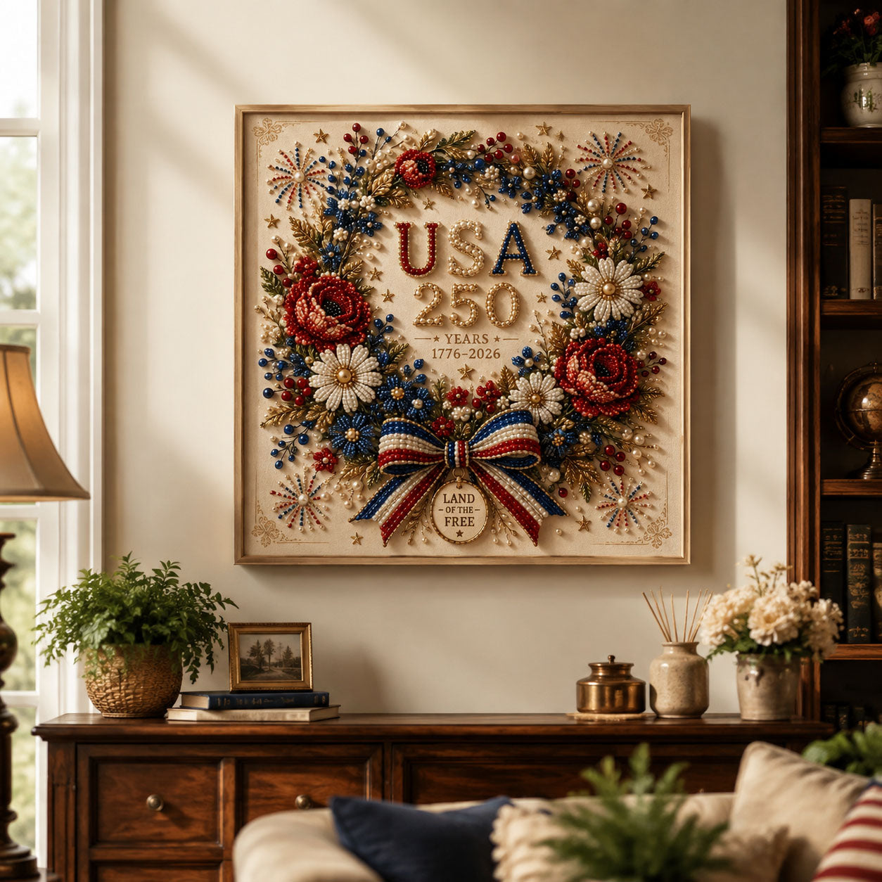 USA 250th Anniversary DIY Pearl Painting Art