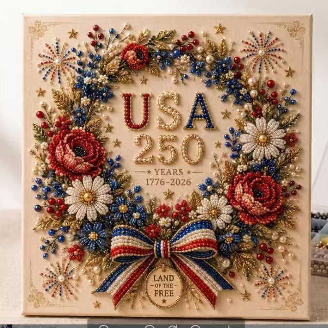 USA 250th Anniversary DIY Pearl Painting Art
