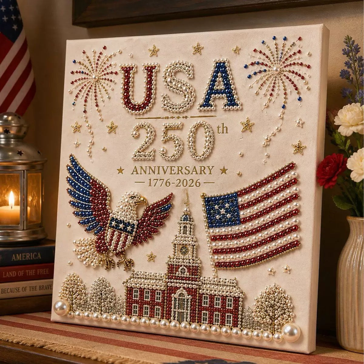 USA 250th Anniversary DIY Pearl Painting Art